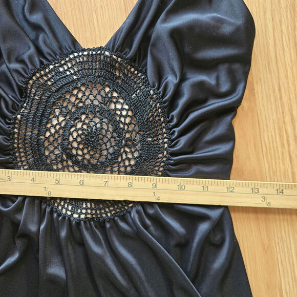 NWT Niki Livas 90s Y2K Crochet Ruched Dress 2 Fairy Grunge Whimsigoth Festival - Picture 11 of 12